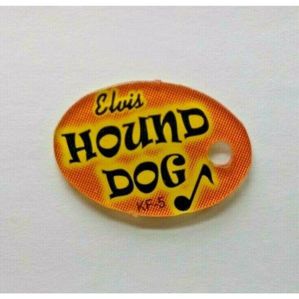 Elvis Presley Pinball KEYCHAIN Hound Dog Orange Original Plastic Game Promo